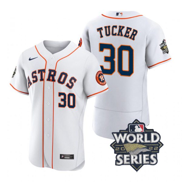 Astros 30 Kyle Tucker White Nike 2022 World Series Flexbase Jersey->houston astros->MLB Jersey